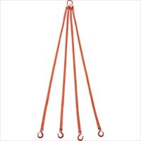 ＴＲＵＳＣＯ　４本吊ベルトスリングセット　２５ｍｍ幅Ｘ２ｍ　吊り角度６０°時荷重０．８６ｔ（最大使用荷重１ｔ）