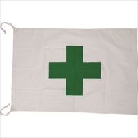 ＴＲＵＳＣＯ　安全旗（緑十字）　７００×１０００ｍｍ　布製　ハトメ２か所・紐２本付