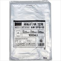 ＴＲＵＳＣＯ　規格ポリ袋１２号　縦３４０Ｘ横２３０Ｘｔ０．０３　１００枚入　透明