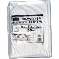 ＴＲＵＳＣＯ　規格ポリ袋１６号　縦４８０Ｘ横３４０Ｘｔ０．０３　１００枚入　透明