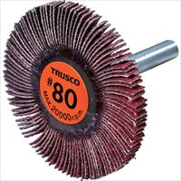 ＴＲＵＳＣＯ　セラミックフラップホイール　軸径６ｍｍ　＃８０　外径５０×幅５×軸長４０　（５個入）