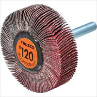 ＴＲＵＳＣＯ　セラミックフラップホイール　軸径６ｍｍ　＃１２０　外径５０×幅１５×軸長４０　（５個入）